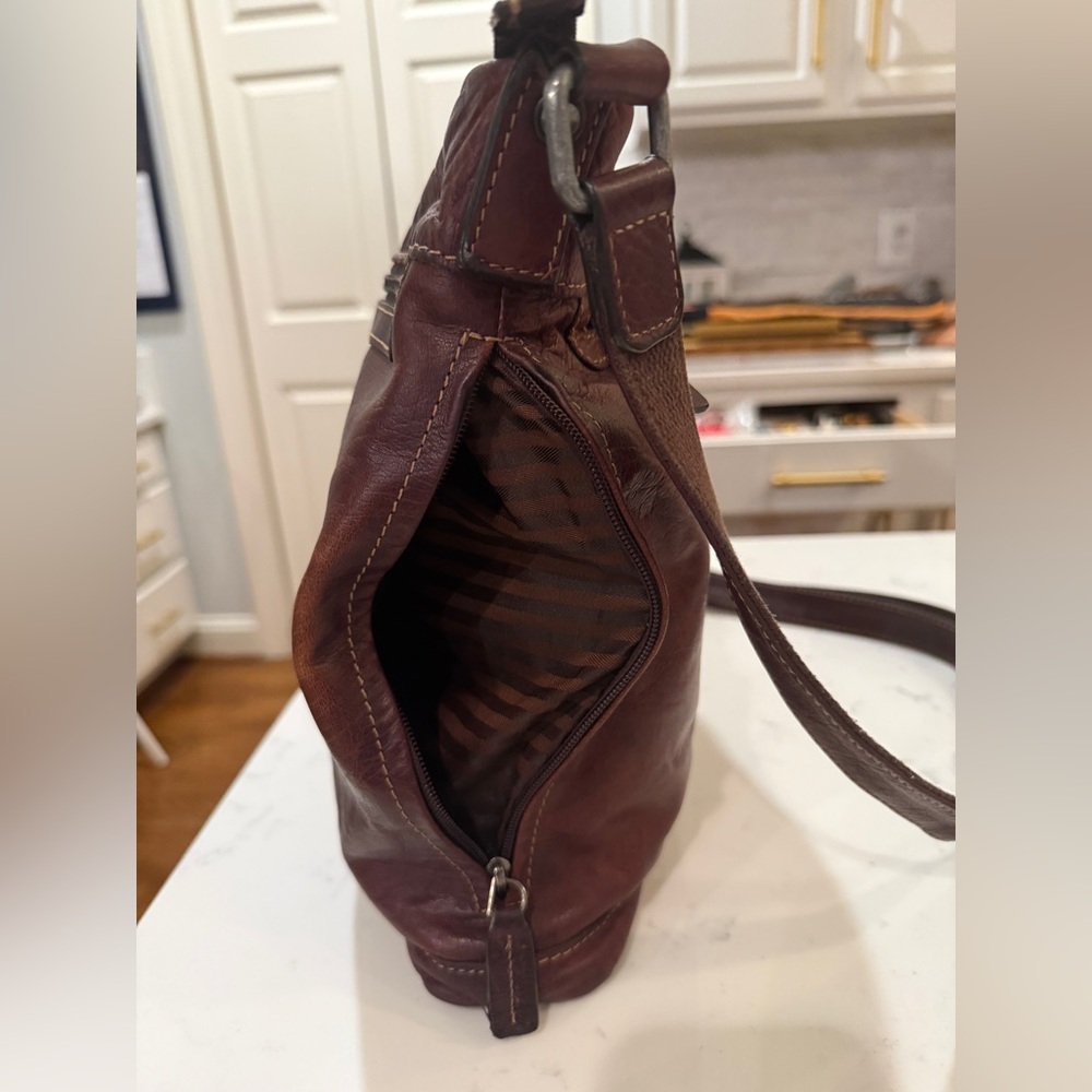 Jack Georges Voyager Leather Crossbody Messenger Bag - Brown - Picture 10 of 16